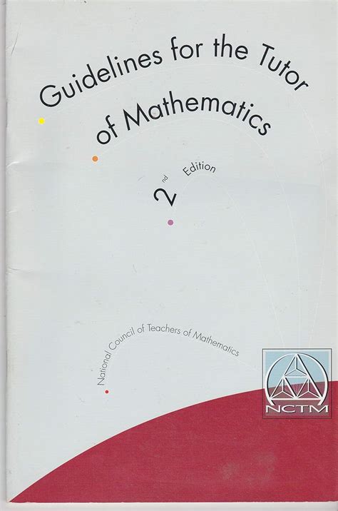 Book cover: Guidelines for the tutor of mathematics
